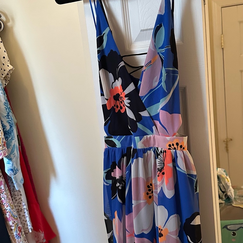 Tropical cutout maxi dress